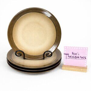 Sango ROMA SAGE 4814 Speckled Tan Farmhouse Ceramic 11 1/8" Dinner Plates Set 4